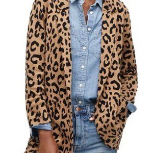 Sophie Open-Front Blazer in Leopard Print
